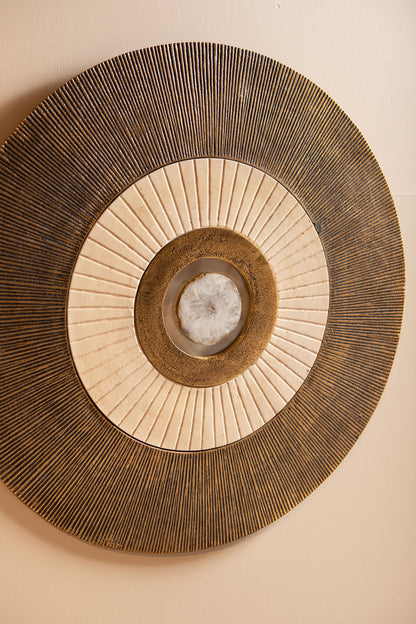 Wandpaneel Jacci Goud Aluminium Center Stone Rond Large PTMD