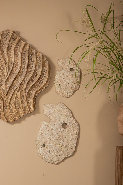 Wandpaneel Enrike Ruw Gegoten Aluminium Beige Small PTMD