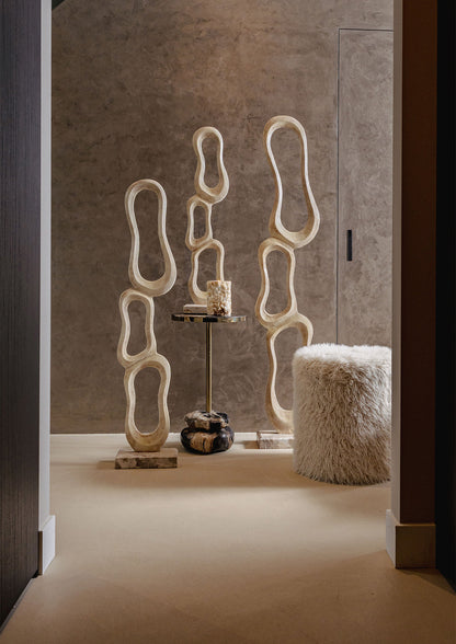 Beeld Camare Abstract Design Gegoten Aluminium Beige Large PTMD