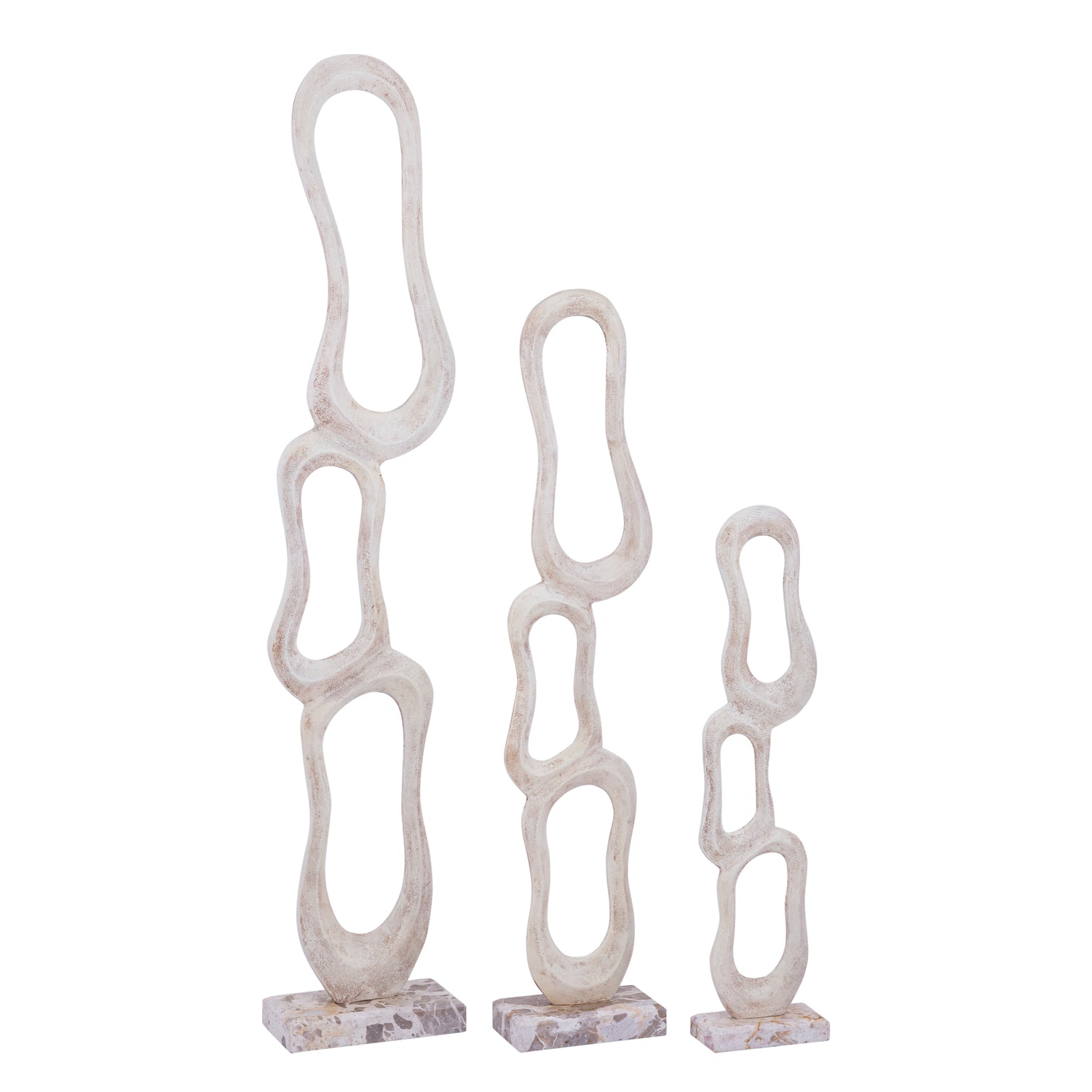 Beeld Camare Abstract Design Gegoten Aluminium Beige Large PTMD