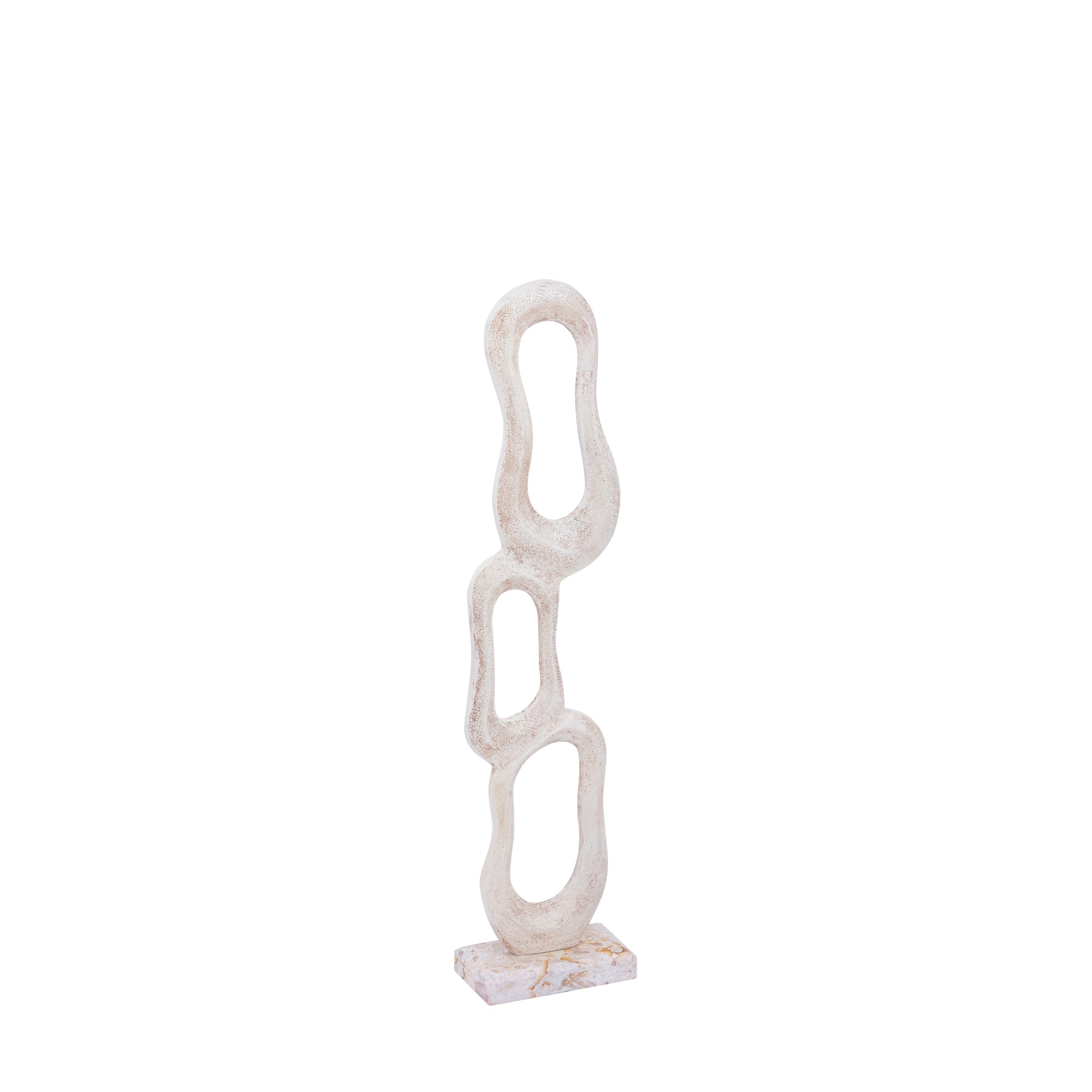 Beeld Camare Abstract Design Gegoten Aluminium Beige Small PTMD
