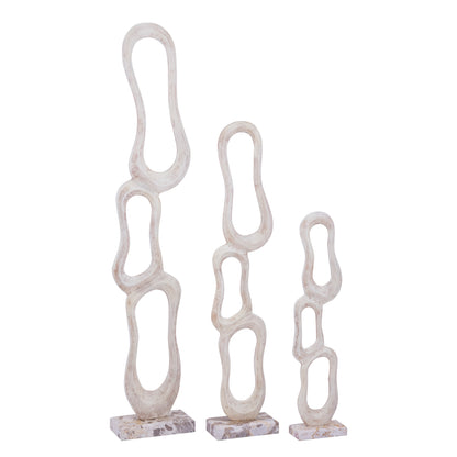 Beeld Camare Abstract Design Gegoten Aluminium Beige Small PTMD