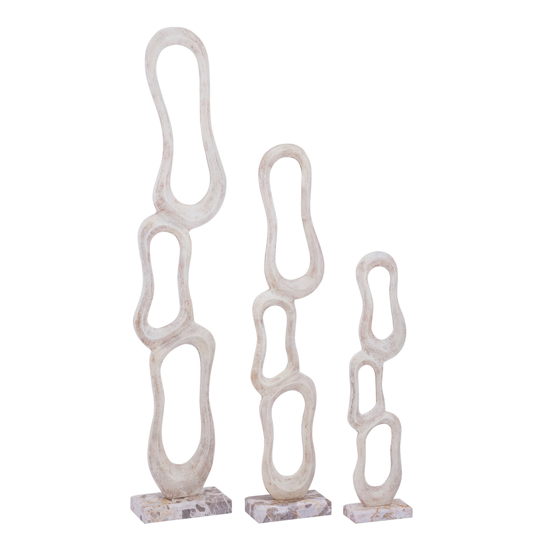 Beeld Camare Abstract Design Gegoten Aluminium Beige Small PTMD