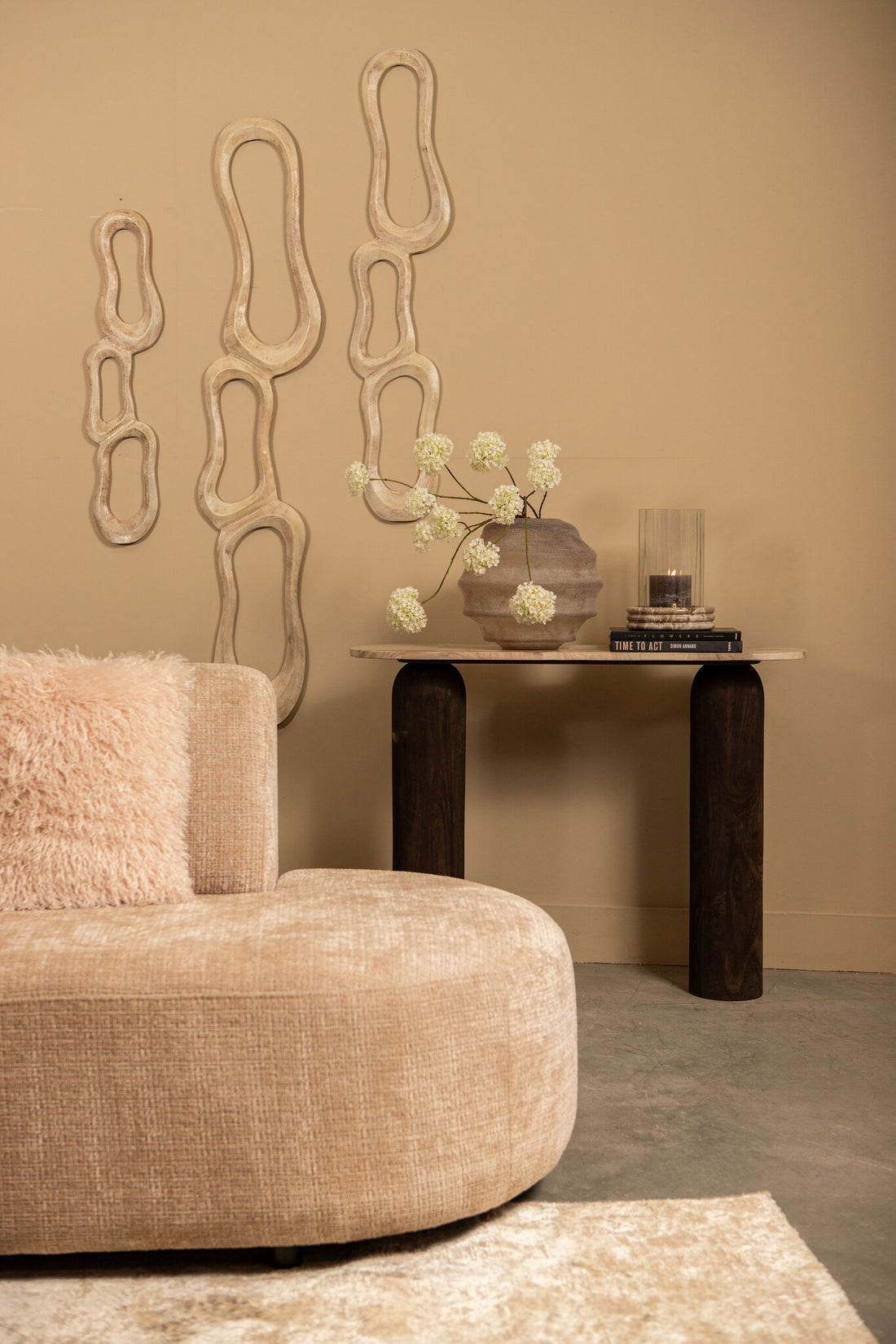 Wanddeco Camare Abstract Design Gegoten Aluminium Beige Medium PTMD