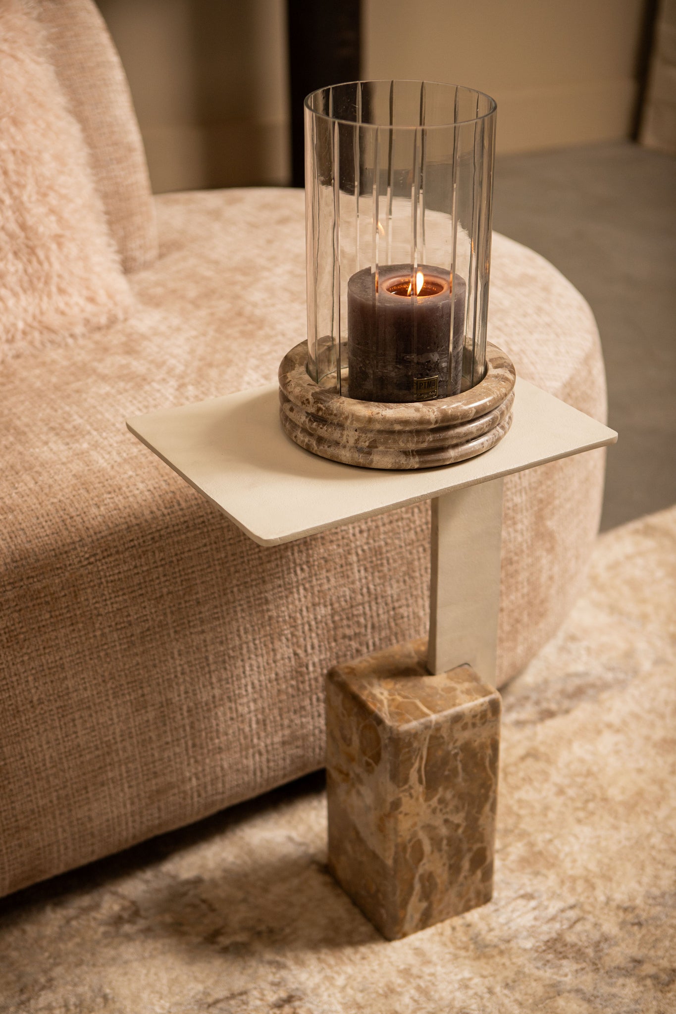 Jolee Clear Marble Stormlight Carved Glas Round L PTMD