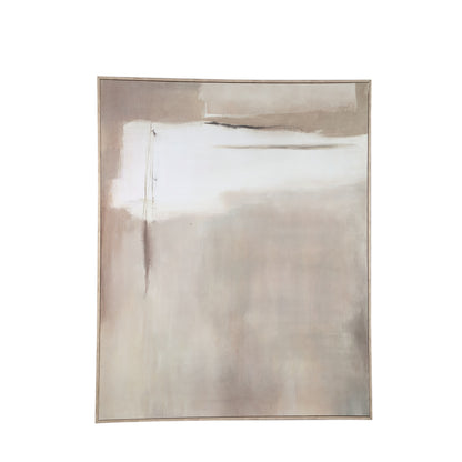 Olger Beige Abstract Canvas Wall Panel Framed A PTMD