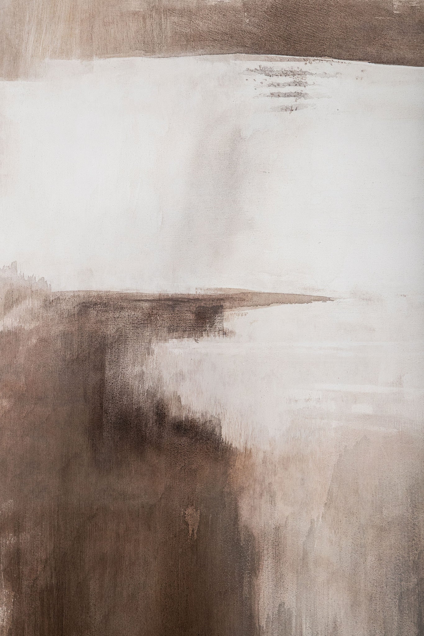 Abstract Wandpaneel Olger Beige Canvas Ingelijst PTMD