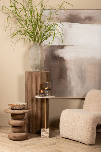 Abstract Wandpaneel Olger Beige Canvas Ingelijst PTMD