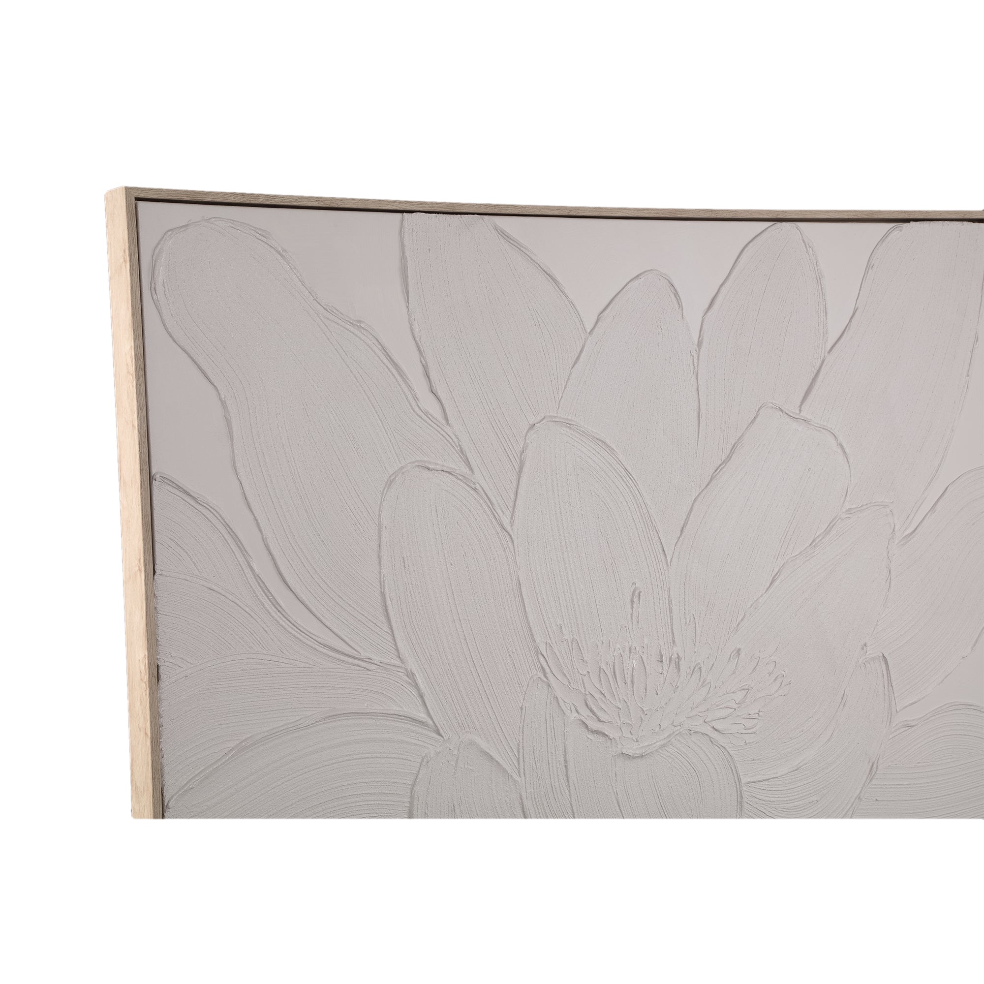 Wandpaneel Florise Crème ingelijst Canvas Bloem A PTMD