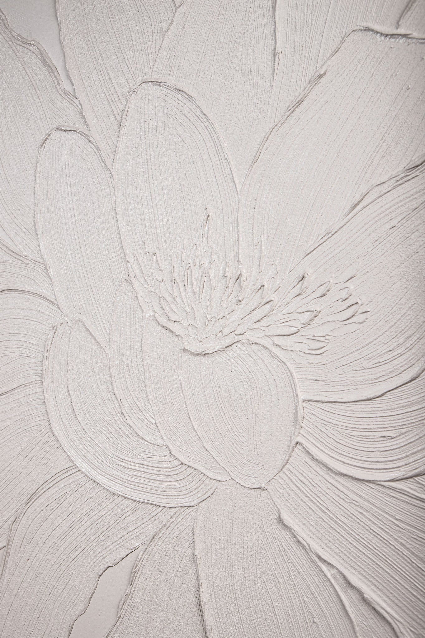 Wandpaneel Florise Crème ingelijst Canvas Bloem A PTMD