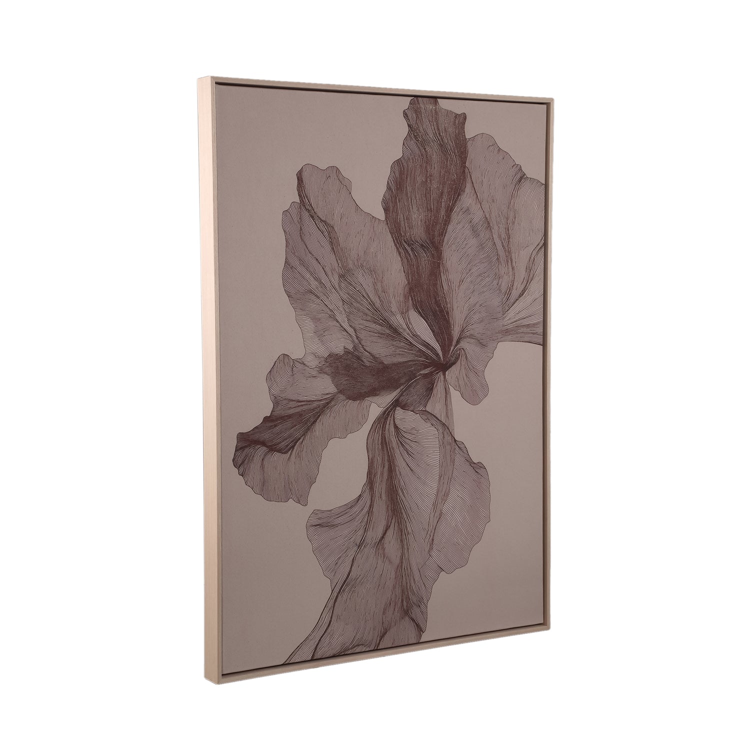 Wandpaneel Lorinde Canvas Bloem Light Brown PTMD