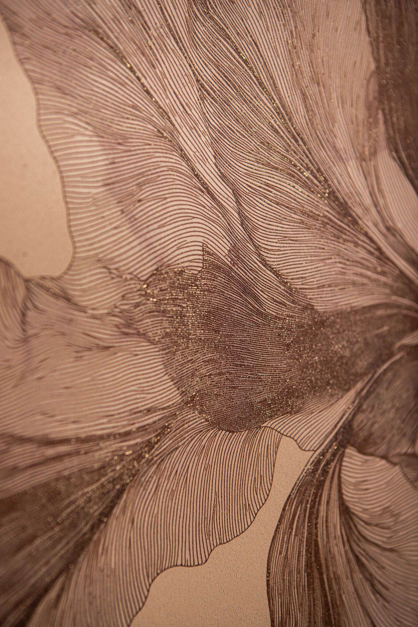 Wandpaneel Lorinde Canvas Bloem Light Brown PTMD