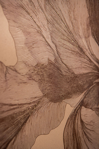 Wandpaneel Lorinde Canvas Bloem Light Brown PTMD