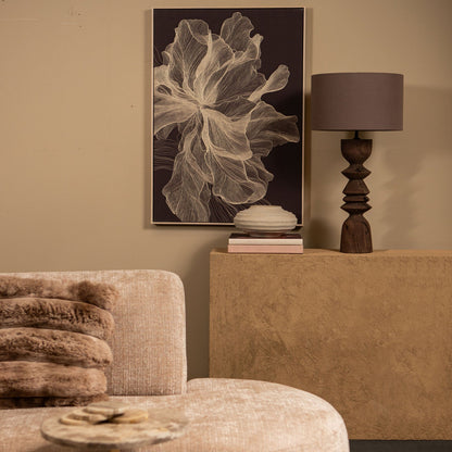 Wandpaneel Lorinde Canvas Bloem Light Brown PTMD