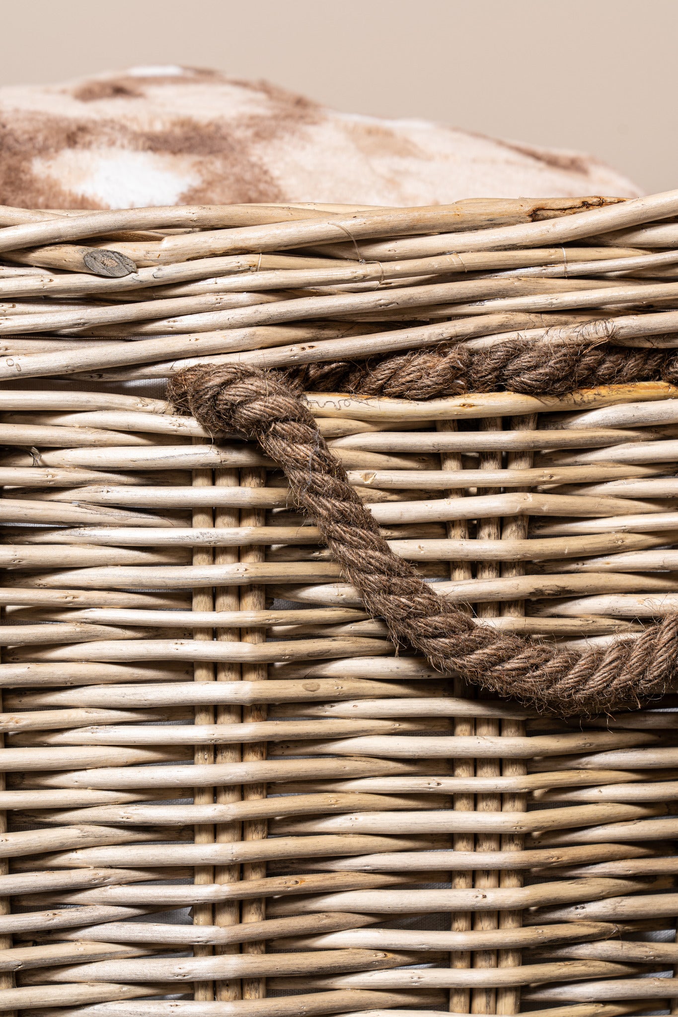 Mand Darrett Naturel Willow Vierkant met wielen Set van 3 PTMD