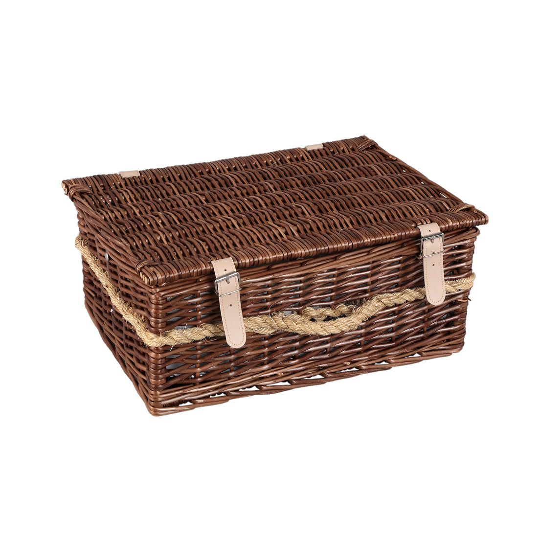 PTMD Picknickmand 2-Persoons Bruin Riet Compleet Koeltas PTMD