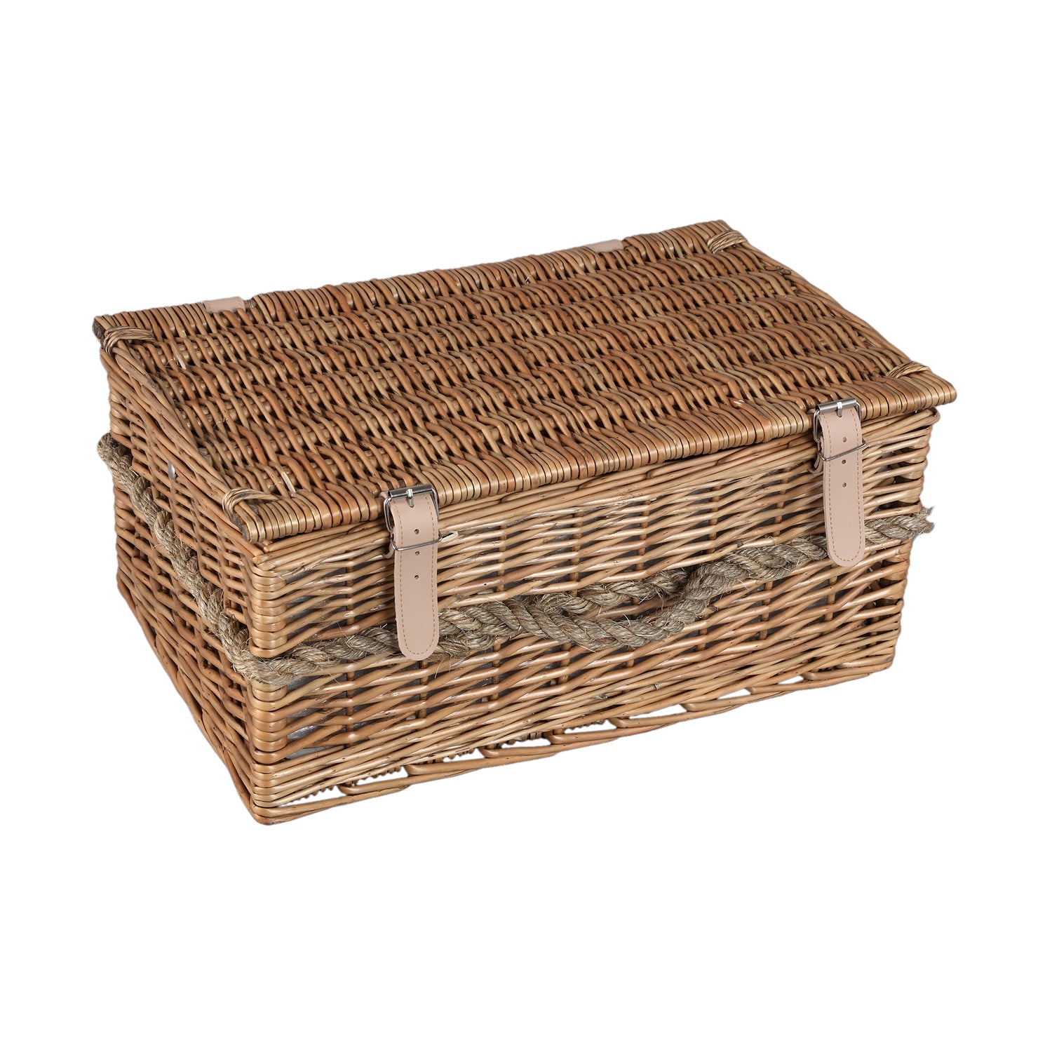 PTMD Picknickmand 2-Persoons Naturel Riet Compleet Koeltas PTMD