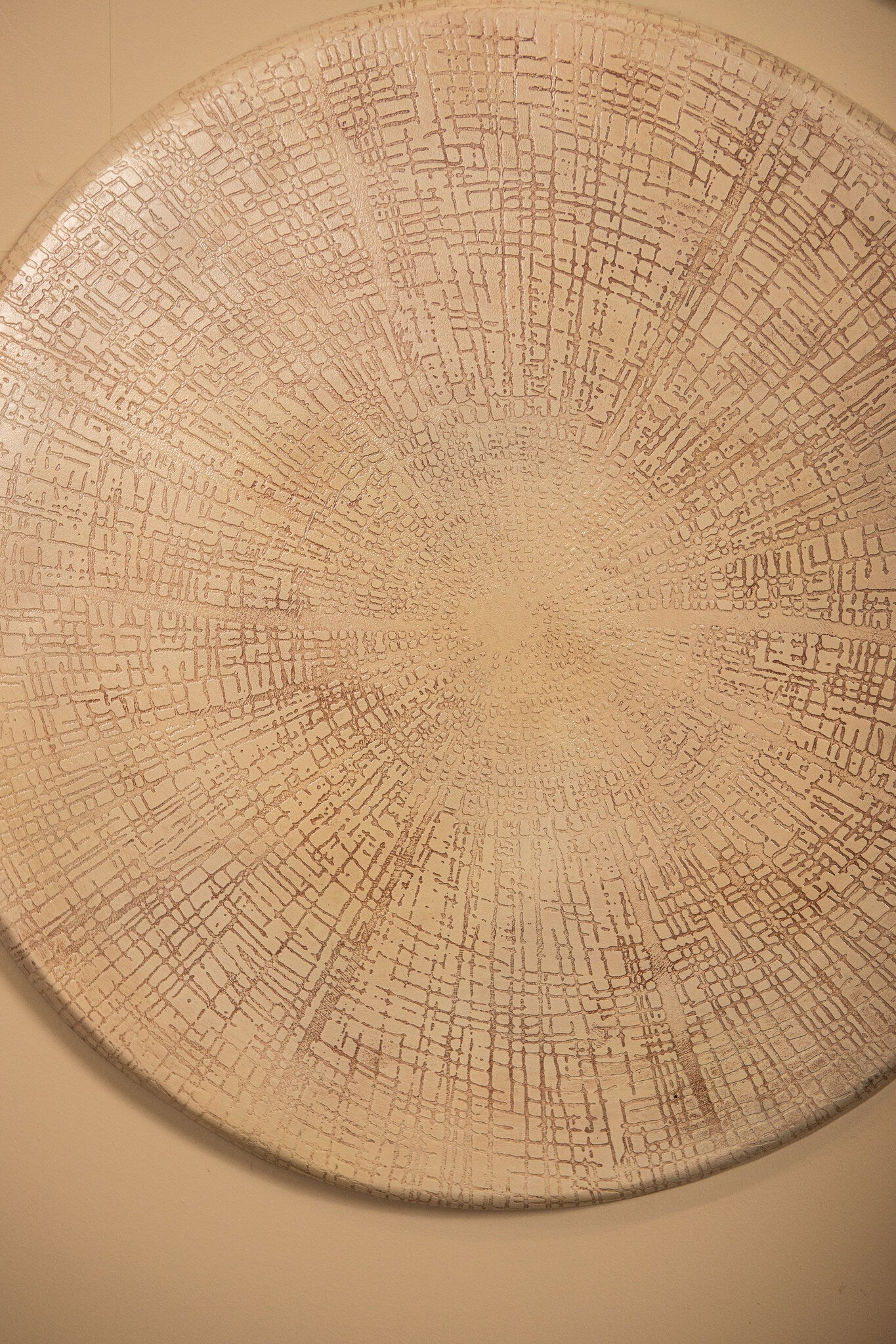 Rond Wandpaneel Raizo Aluminium Beige Small PTMD