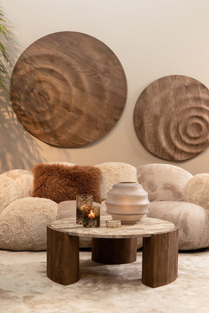 Javina Koffietafel Naturel Marmer Ø90cm PTMD