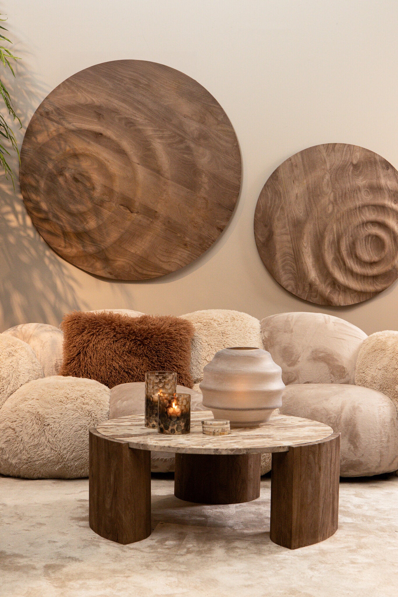 Javina Koffietafel Naturel Marmer Ø90cm PTMD