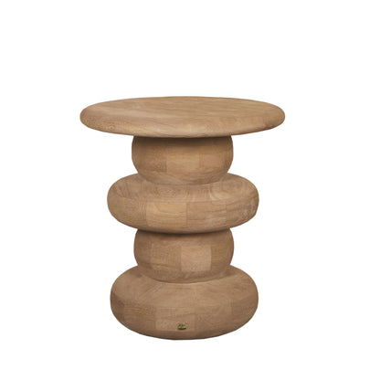 Ronde Sidetable Keven Geribbeld Mangohout Naturel PTMD