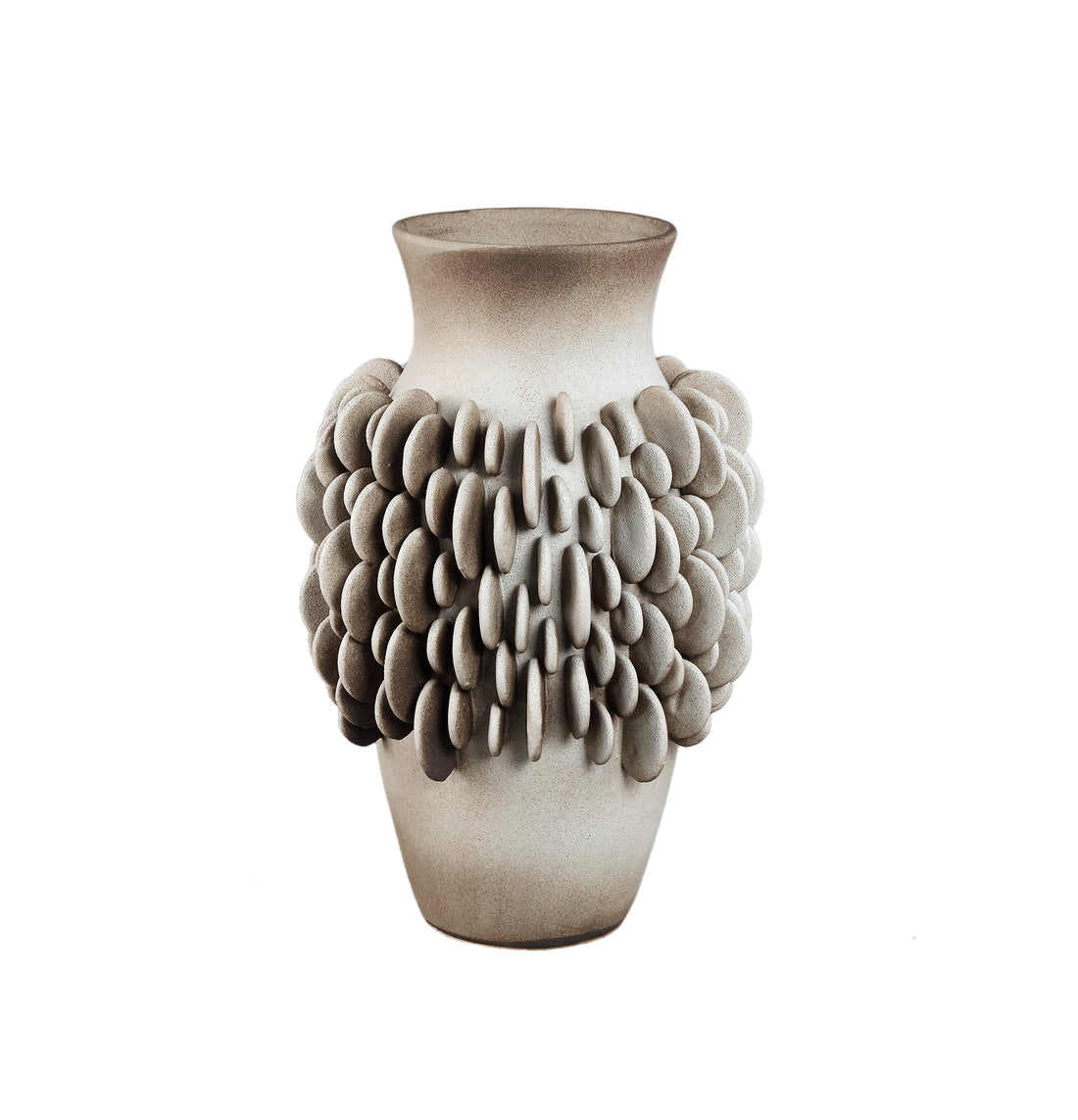 Wina Beige Ceramic Vase With Round Scales High L PTMD