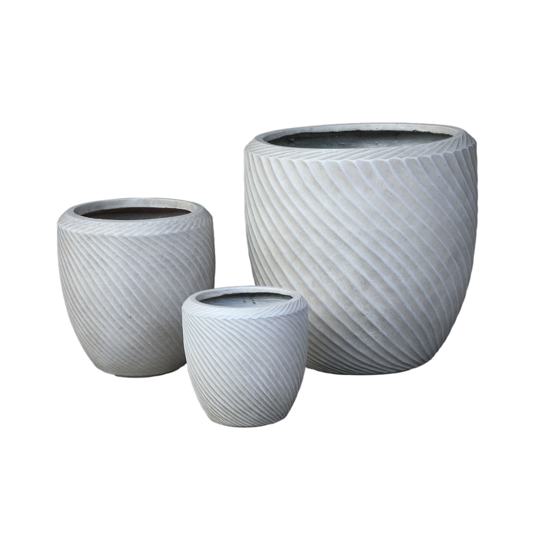 Nikol Beige GRC Wave Pattern Pot Round Low SV3 PTMD