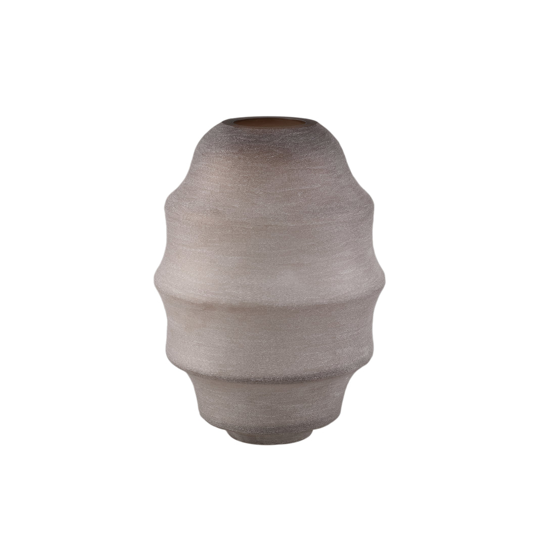Elladie Beige Round Glass Layered Vase High PTMD