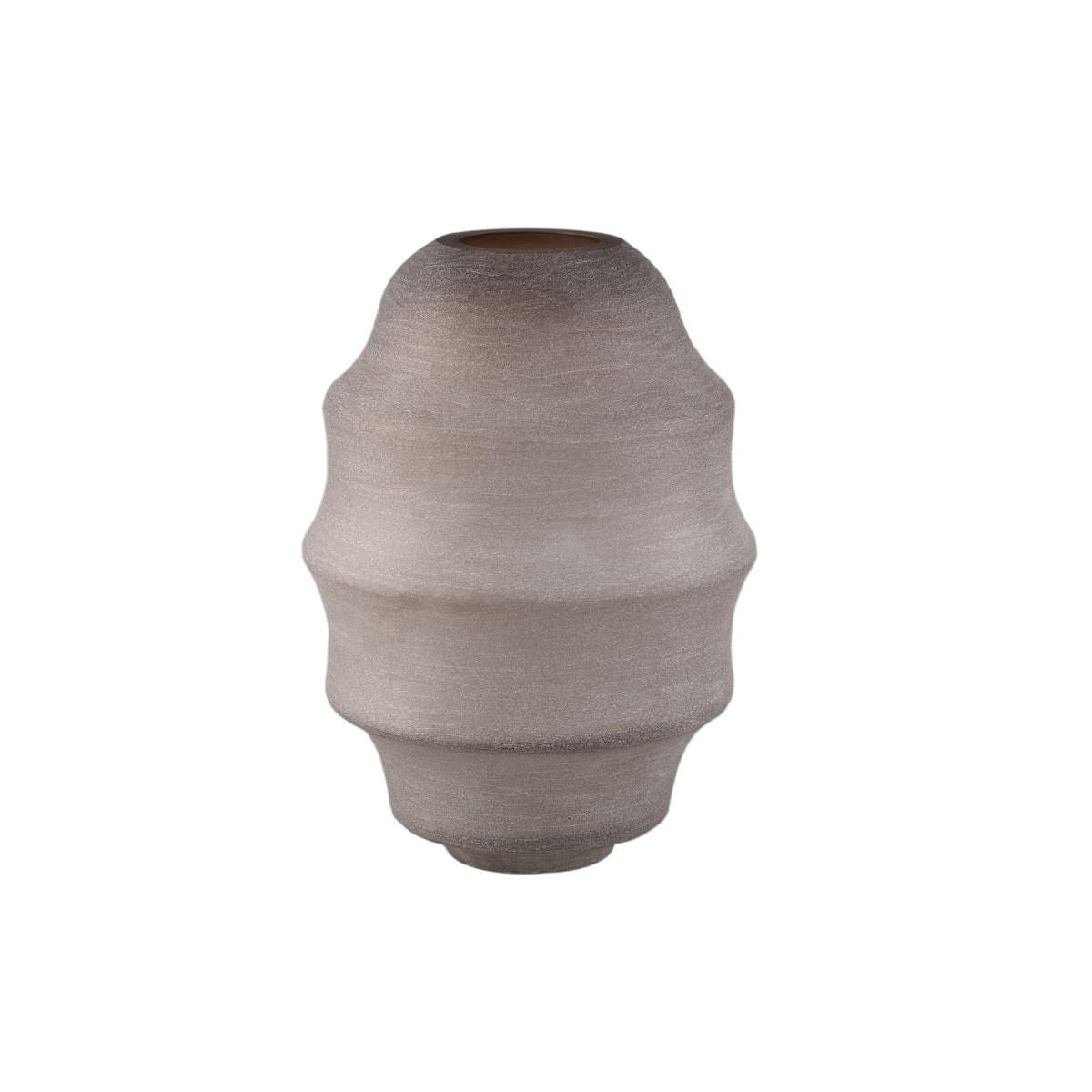 Elladie Beige Round Glass Layered Vase High PTMD