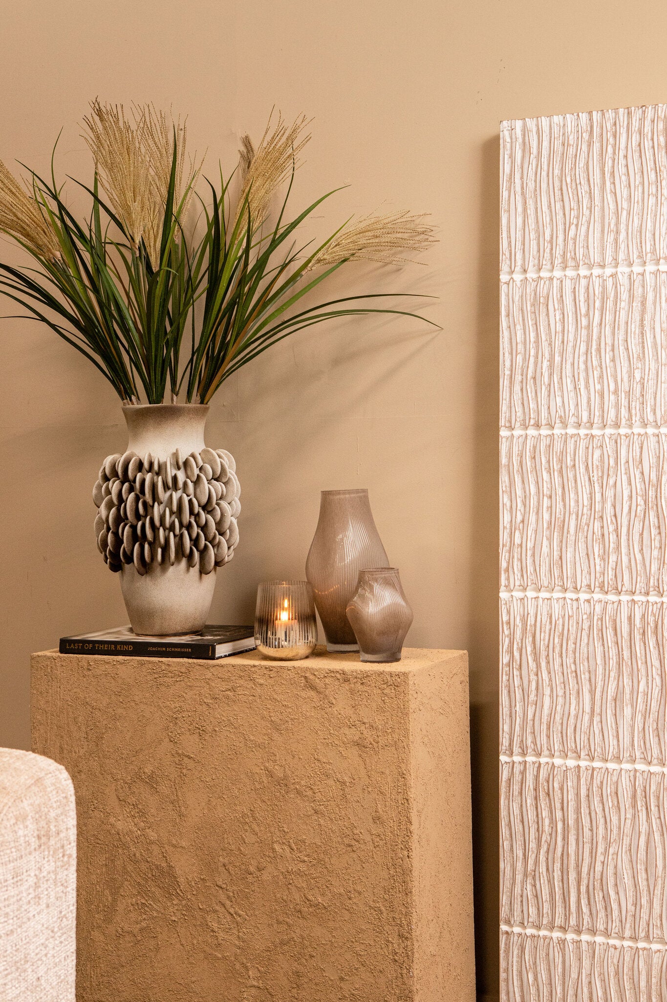 Wandpaneel Seline Wit MDF Golvend Groot PTMD