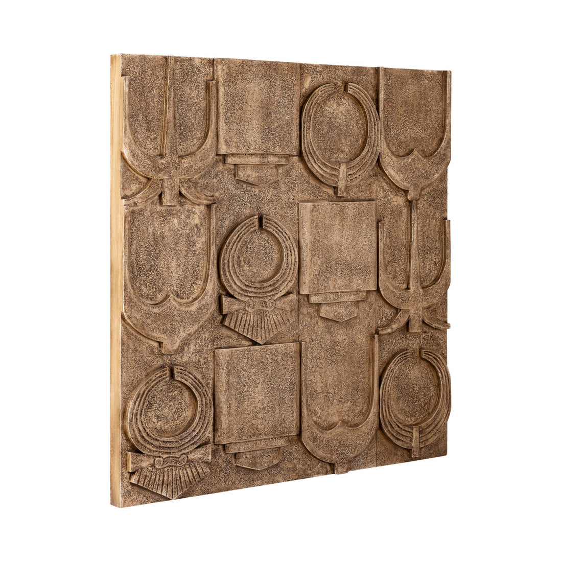 Saku Beige MDF Aancient Symbols Antique Wall Panel PTMD