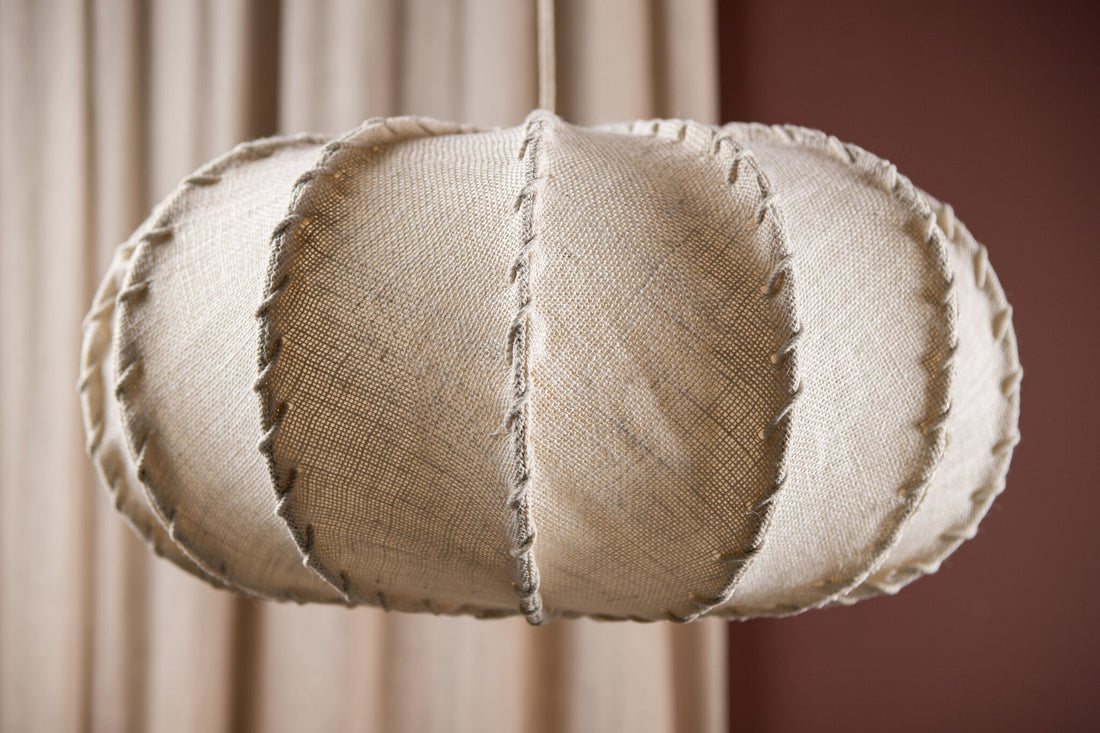 Hanglamp Myka Creme Jute Plat Rond Small PTMD