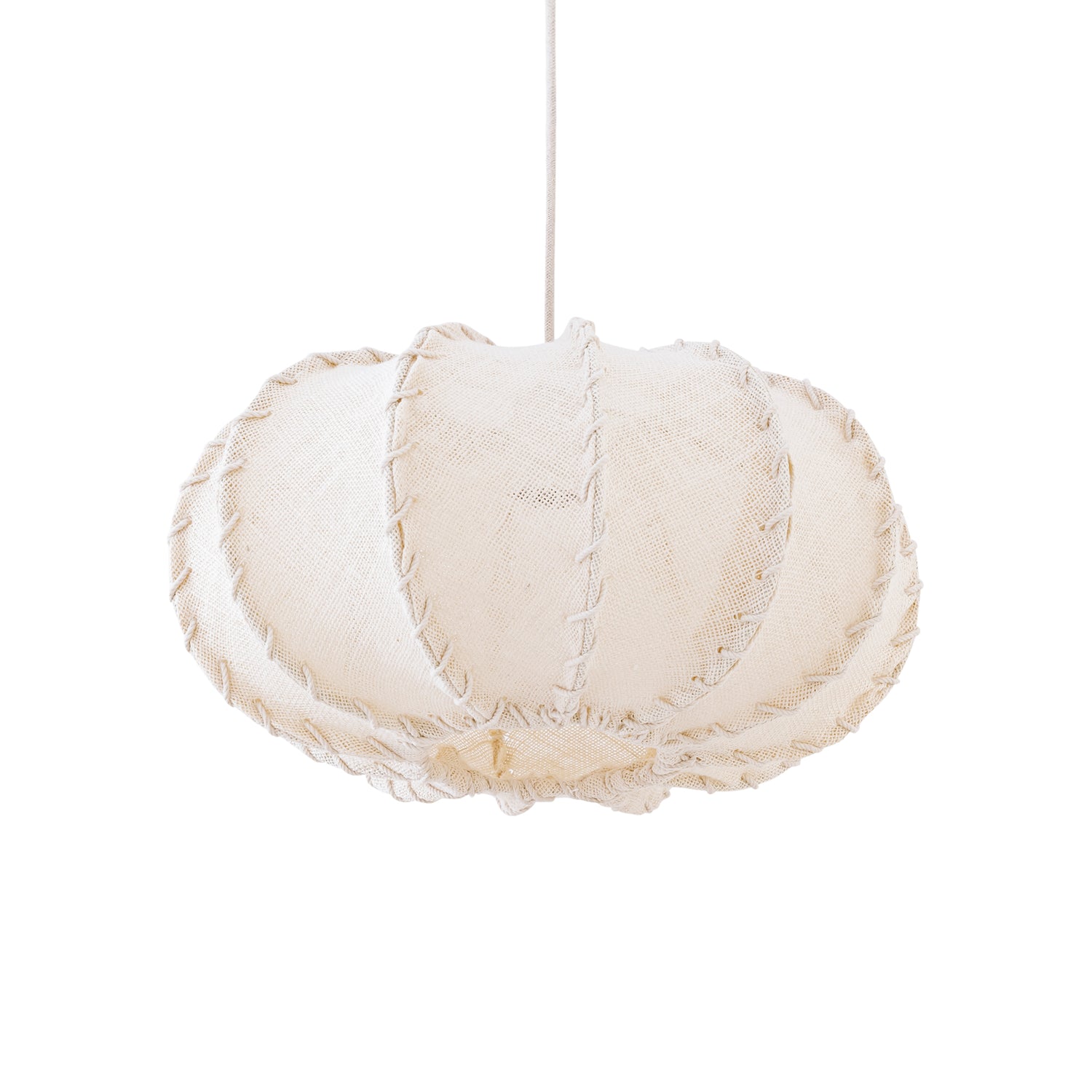 Hanglamp Myka Creme Jute Plat Rond Small PTMD