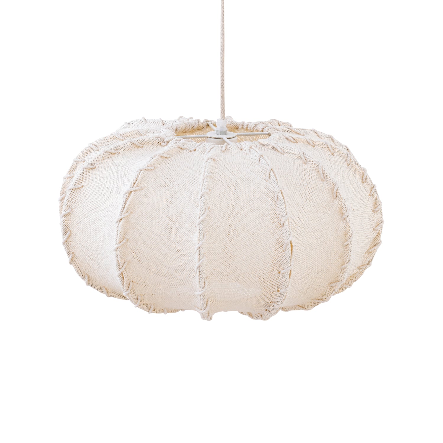 Hanglamp Myka Creme Jute Plat Rond Small PTMD