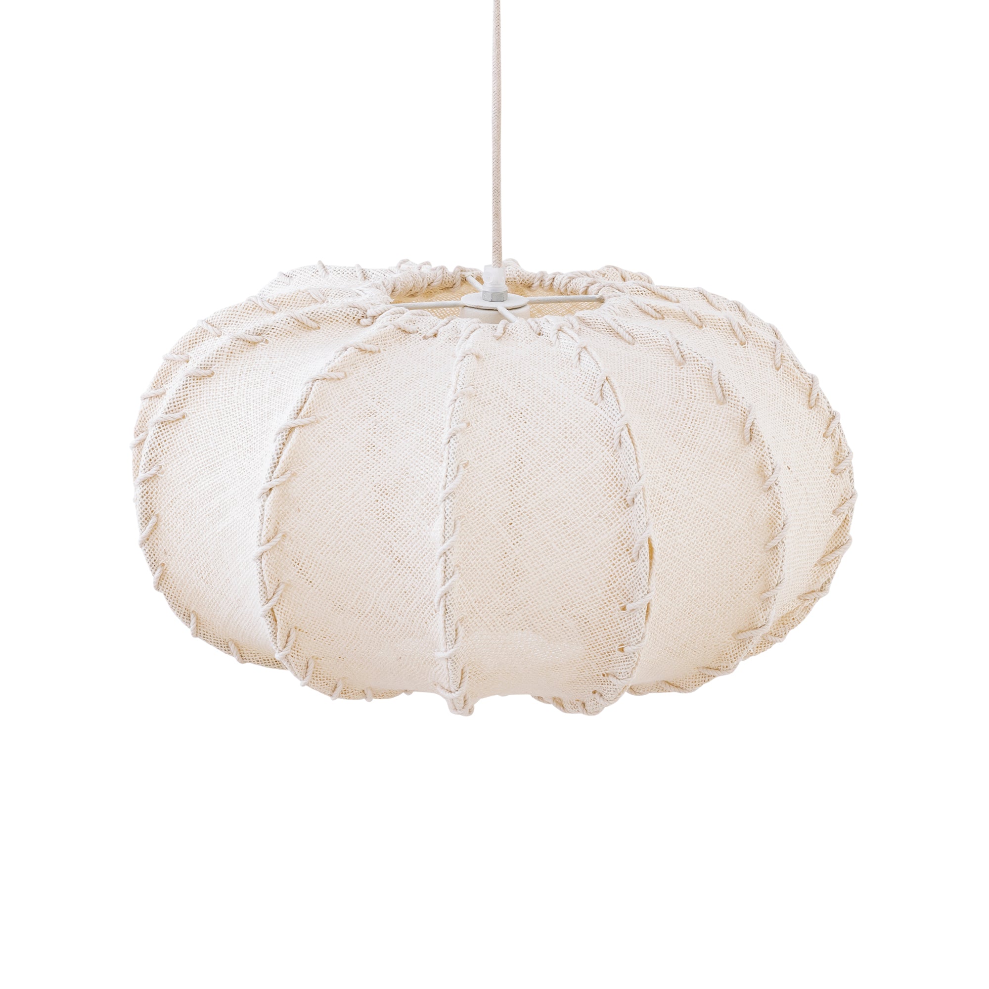 Hanglamp Myka Creme Jute Plat Rond Small PTMD