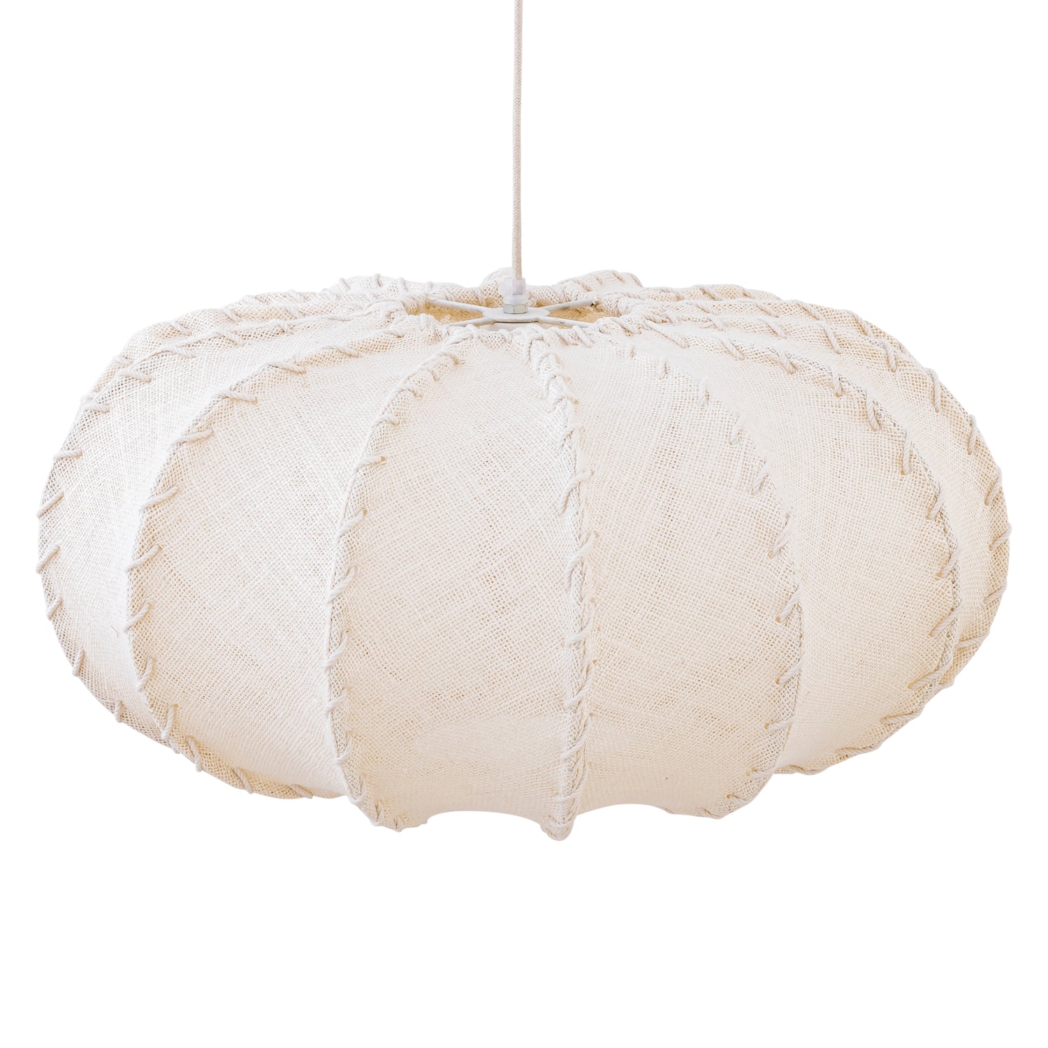Hanglamp Myka Creme Jute Plat Rond Large PTMD