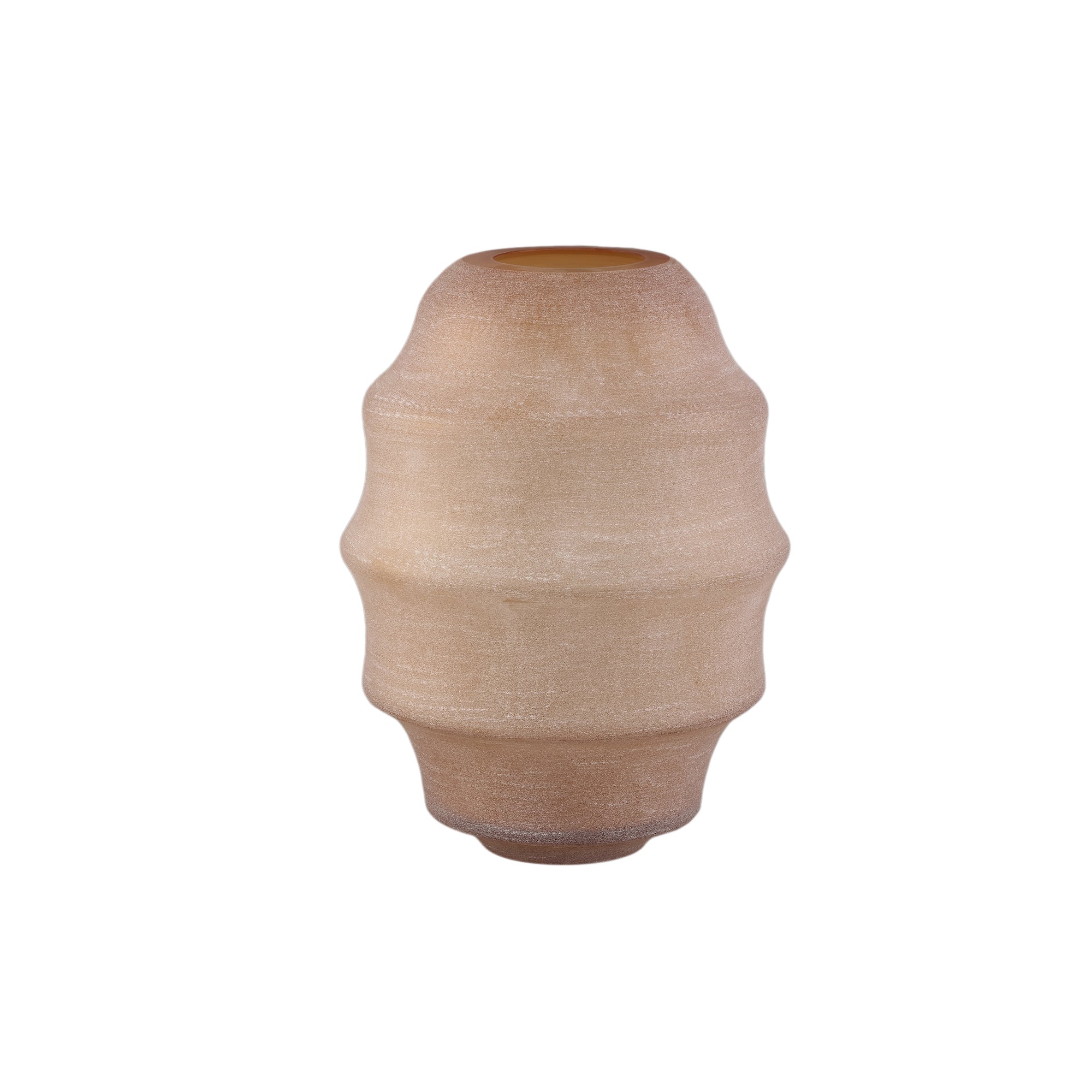 Elladie Amber Round Glass Layered Vase High PTMD