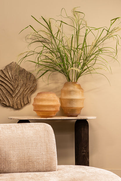 Elladie Amber Round Glass Layered Vase High PTMD