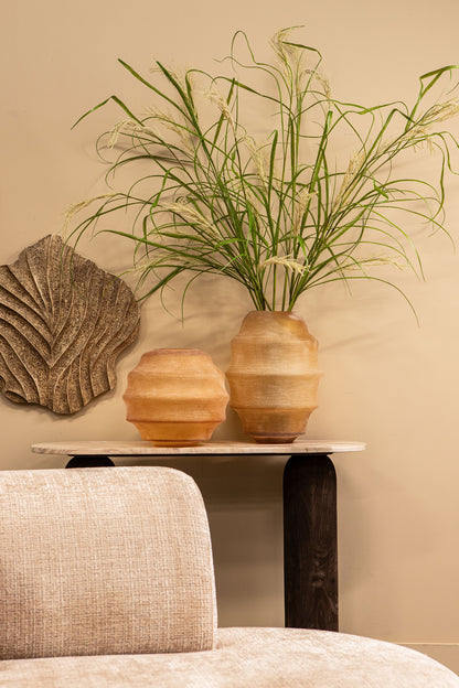 Elladie Amber Round Glass Layered Vase High PTMD