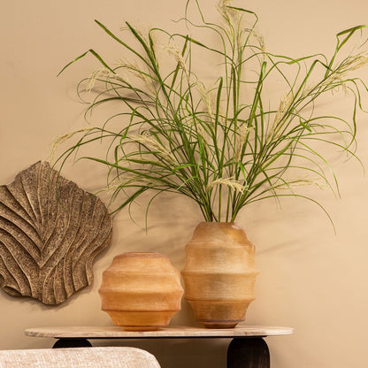 Elladie Amber Round Glass Layered Vase High PTMD