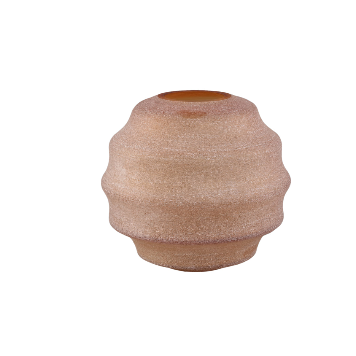Elladie Amber Round Glass Layered Vase Low PTMD
