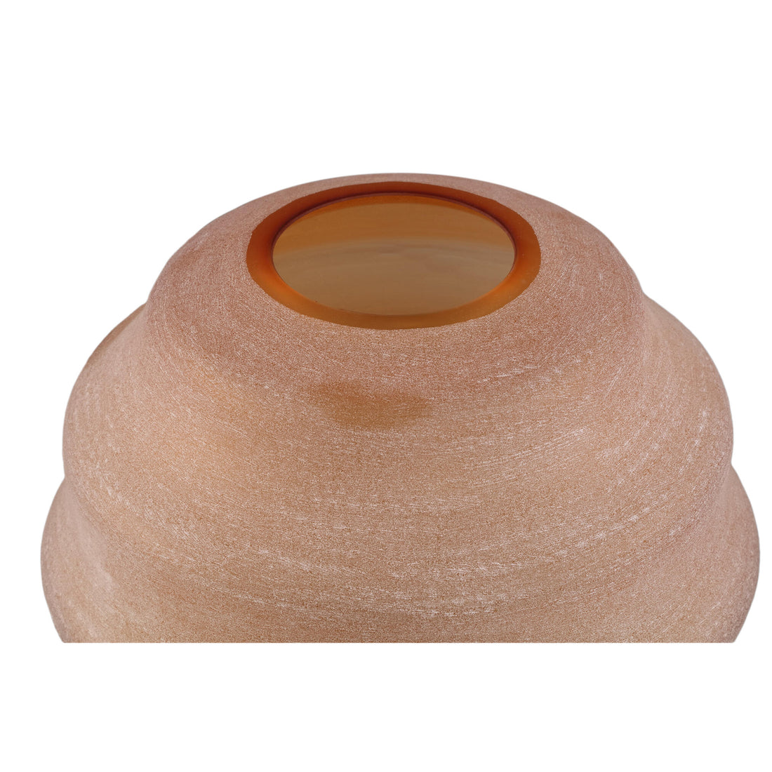 Elladie Amber Round Glass Layered Vase Low PTMD