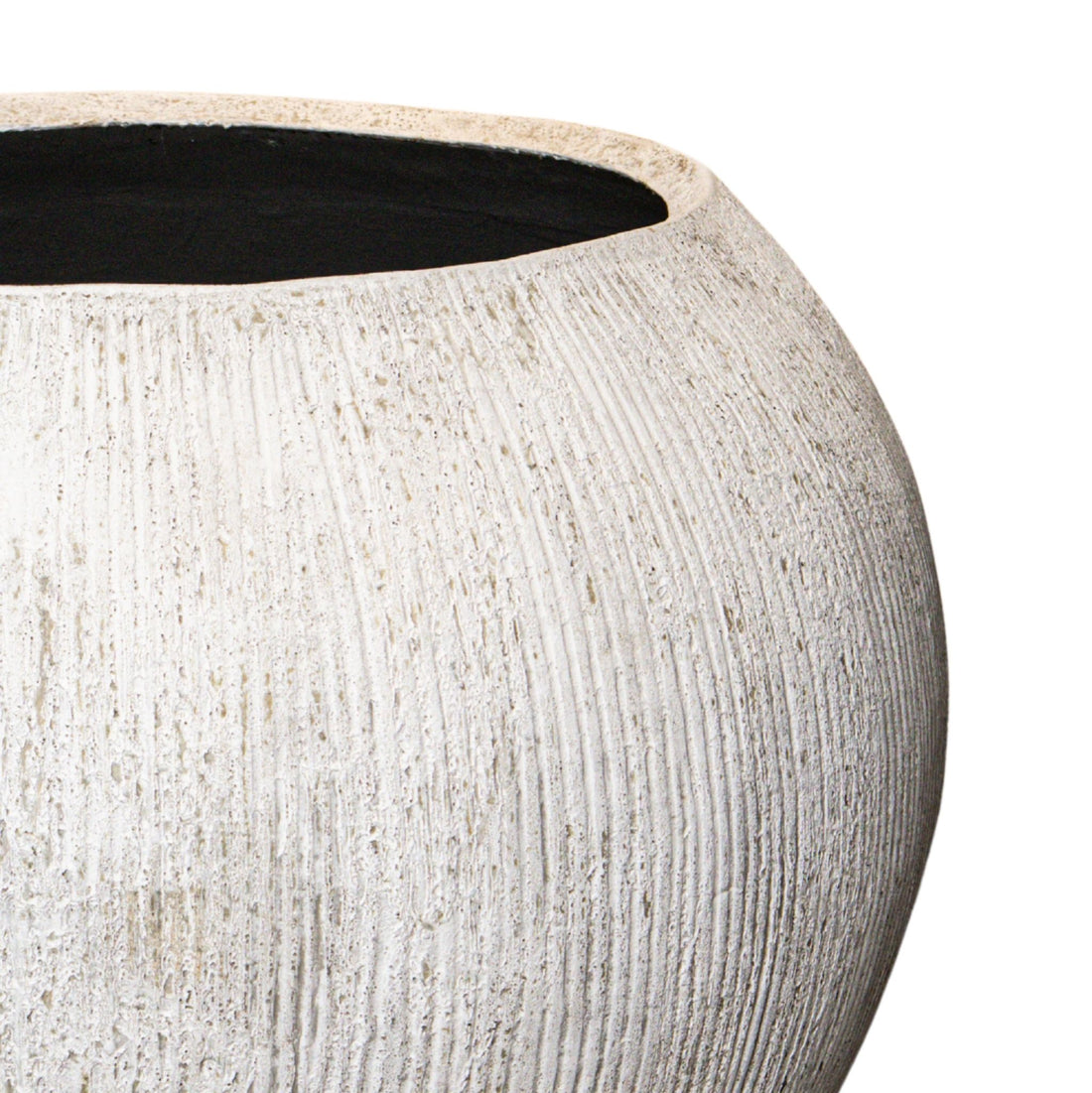 Bloempot Yolenda Crème Cement Fiber Streeppatroon Groot PTMD