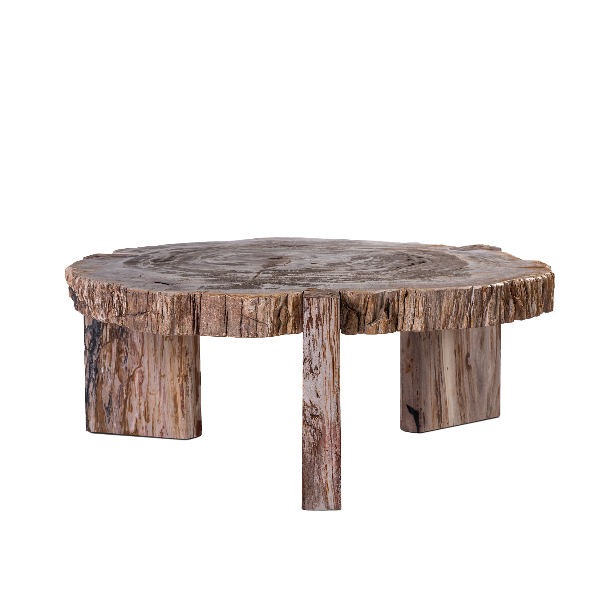 Salontafel Kayo Naturel Versteend Hout 3 Poten Laag PTMD