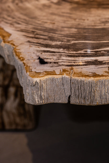 Salontafel Kayo Naturel Versteend Hout 3 Poten Laag PTMD