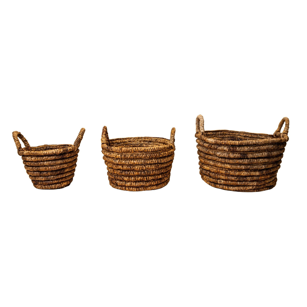 Almir Natural Seagrass Basket Set Of 3 Round PTMD