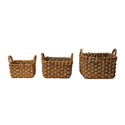 Keili Natural Seagrass Basket Set Of 3 Rectangle PTMD