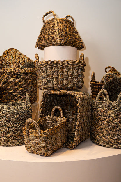 Keili Natural Seagrass Basket Set Of 3 Rectangle PTMD