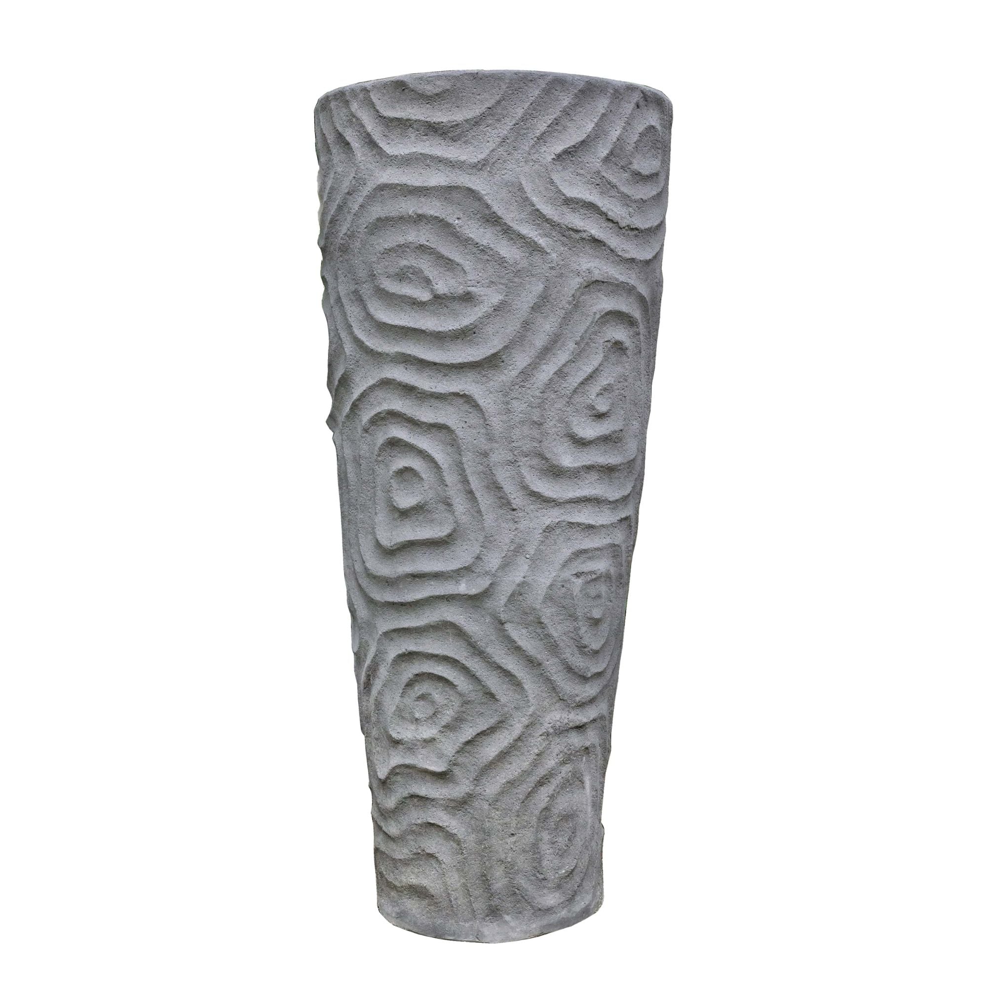 Beth Grey cement extreem big pot organic pattern L PTMD