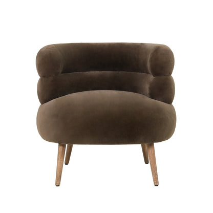 Nelly Dark Brown Fabric Fur Fauteuil PTMD